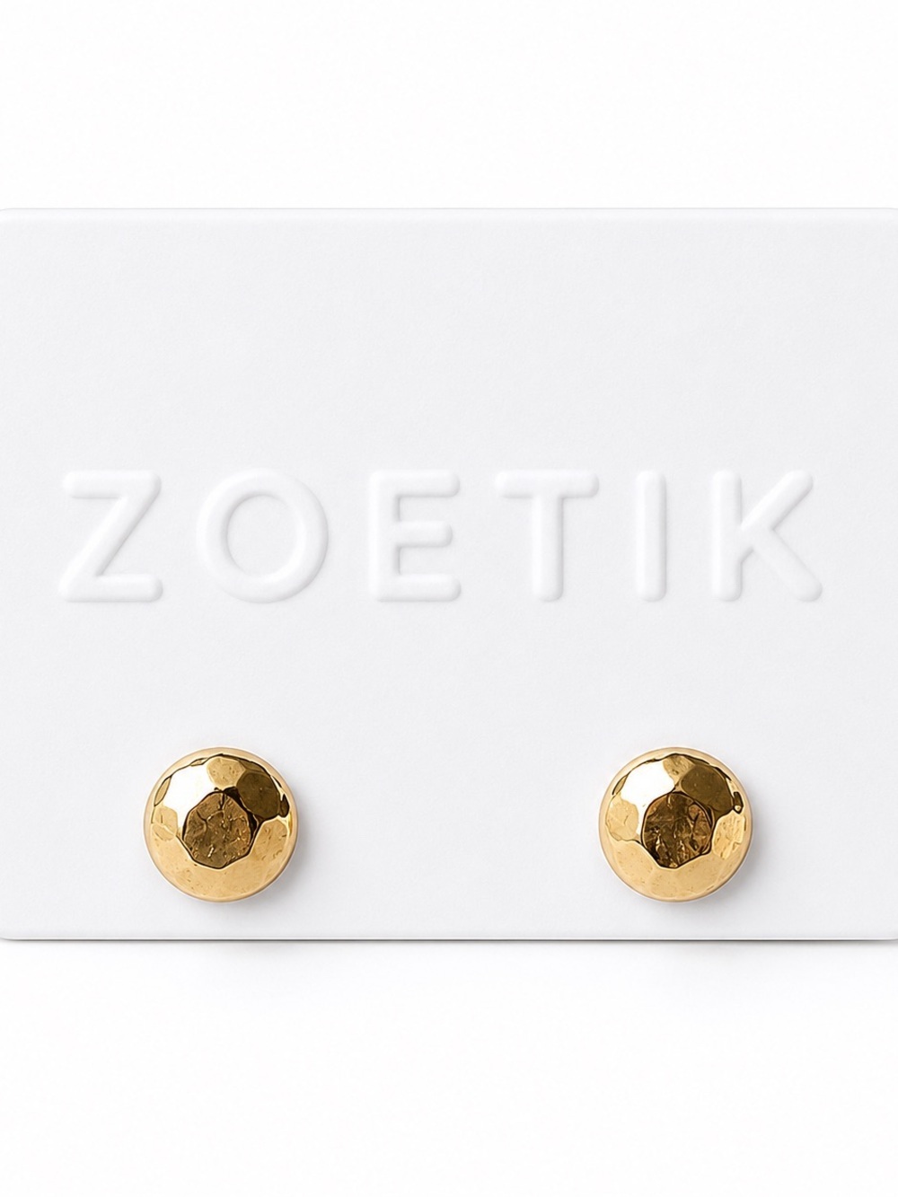 Zoetik Gold Tone Round Disc Stud Earrings Minimalist Classic Everyday Jewelry